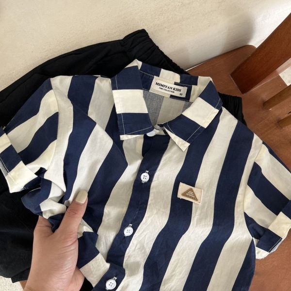 kids shirts blue striped summer shirt boys' striped shirts children's striped short sleeve shirts camisa baby boys' clothing, White;black
kids shirts blue striped summer shirt boys' striped shirts children's striped short sleeve shirts camisa baby boys' clothing, White;black