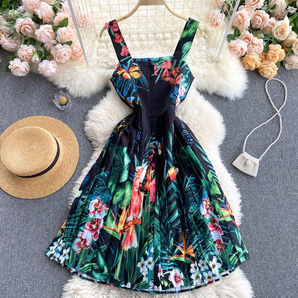 spring/summer new strap dress beach holiday tropical print off shoulder slim fit skirt, Black;gray
spring/summer new strap dress beach holiday tropical print off shoulder slim fit skirt, Black;gray