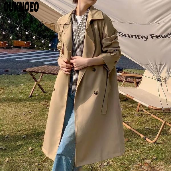 women's trench coats spring long coat elegant fashion korean casual loose jacket 2023 thin windproof turtleneck suit windbreaker 230403, Tan;black
women's trench coats spring long coat elegant fashion korean casual loose jacket 2023 thin windproof turtleneck suit windbreaker 230403, Tan;black