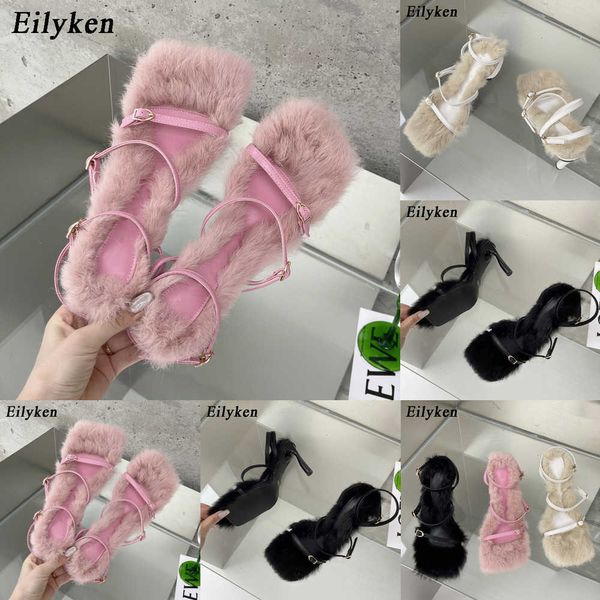 new brand plush fur fuzzy sandals women thin heels fashion square toe ankle lace up buckle strap slides shoes 230306, Black
new brand plush fur fuzzy sandals women thin heels fashion square toe ankle lace up buckle strap slides shoes 230306, Black