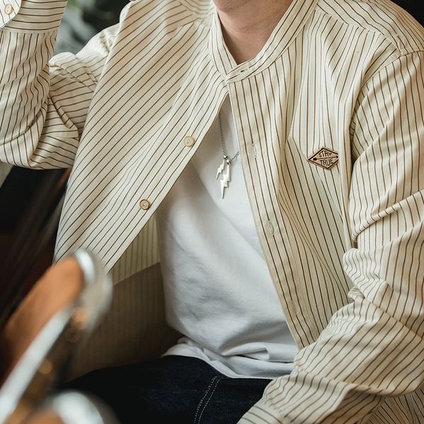 men's casual shirts korea styel retro stripe men's shirt loose leisure cotton long sleeve stand collar shirt male clothes plus siz, White;black
men's casual shirts korea styel retro stripe men's shirt loose leisure cotton long sleeve stand collar shirt male clothes plus siz, White;black