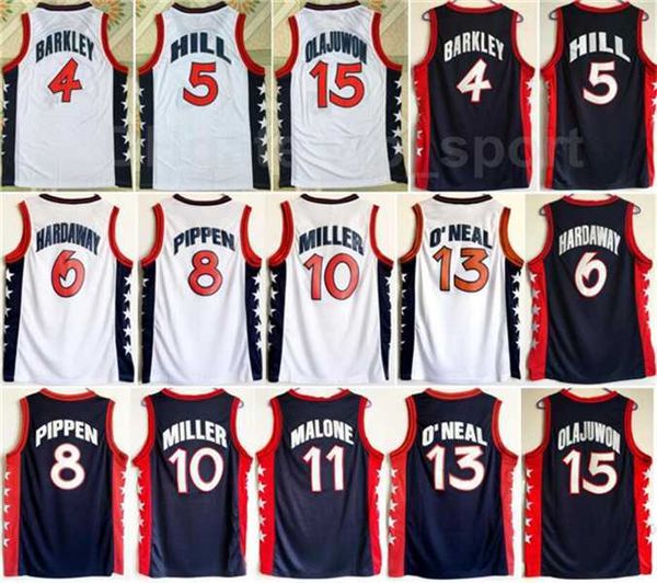 dream three 1996 us basketball jerseys 4 charles barkley penny 6 hardaway 15 hakeem olajuwon 8 scottie pippen grant hill reggie miller, Black
dream three 1996 us basketball jerseys 4 charles barkley penny 6 hardaway 15 hakeem olajuwon 8 scottie pippen grant hill reggie miller, Black