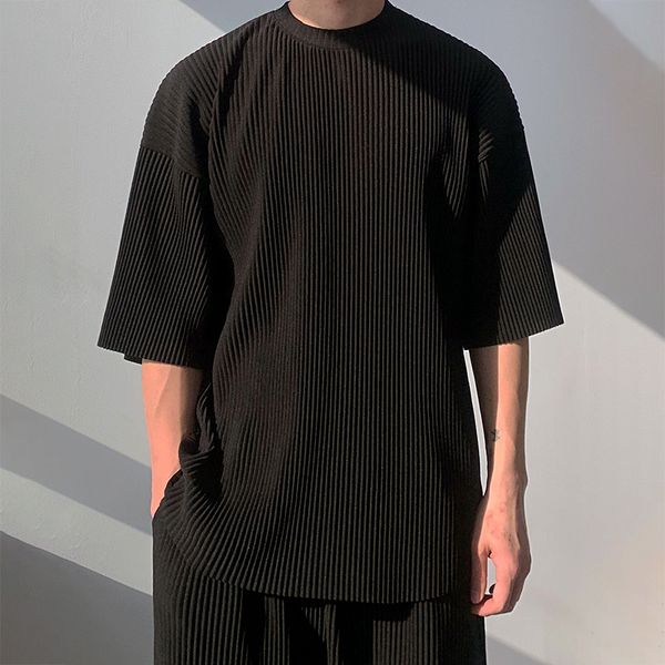 men's t-shirts men's pleated short sleeve loose fit t-shirt fashion trend round neck t-shirt black color breathable fabric t-shirt, White;black
men's t-shirts men's pleated short sleeve loose fit t-shirt fashion trend round neck t-shirt black color breathable fabric t-shirt, White;black