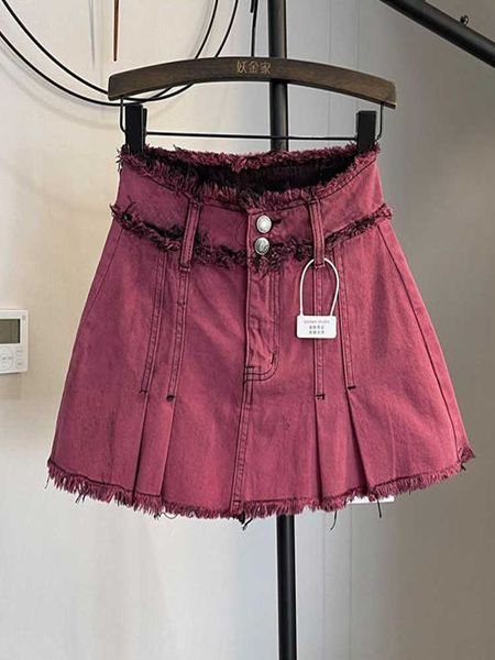 skirts fashion washed do old ragged a-line denim skirt women vintage spring and summer new high waist pleated streetwear short skirt p230403, Black
skirts fashion washed do old ragged a-line denim skirt women vintage spring and summer new high waist pleated streetwear short skirt p230403, Black