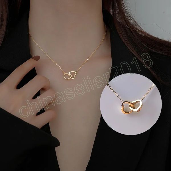 18k gold plated locked double heart necklace stainless steel choker for women, Silver
18k gold plated locked double heart necklace stainless steel choker for women, Silver