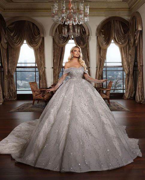 luxury ball gown wedding dresses long sleeves v neck off shoulder sequins appliques ruffles bridal gowns diamonds formal dress plus size cus, White
luxury ball gown wedding dresses long sleeves v neck off shoulder sequins appliques ruffles bridal gowns diamonds formal dress plus size cus, White
