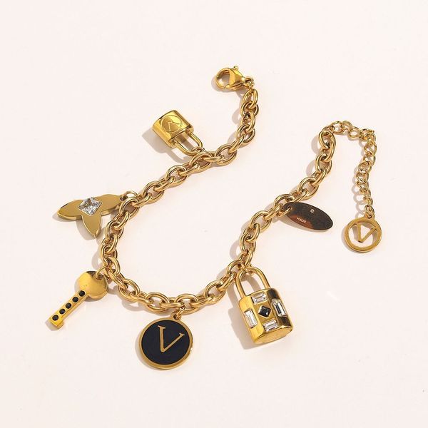 2023 new fashionable classic bracelets women bangle 18k gold plated stainless steel crystal lovers gift wristband cuff chain designer jewelr, Black
2023 new fashionable classic bracelets women bangle 18k gold plated stainless steel crystal lovers gift wristband cuff chain designer jewelr, Black