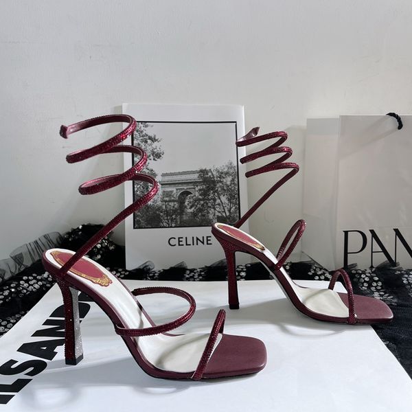 women rhinestone high heels sandals designer wedding shoes ankle strap snake strass rene caovilla heel cleo summer sandal shoes, Black
women rhinestone high heels sandals designer wedding shoes ankle strap snake strass rene caovilla heel cleo summer sandal shoes, Black