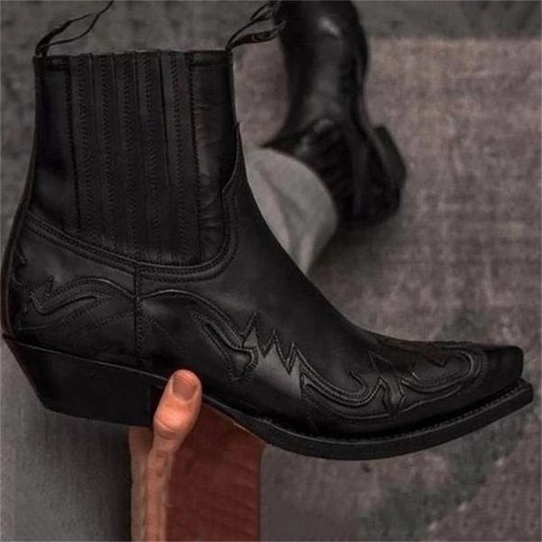 boots men cowboy boots western ankle boots pointed toe slip-on burn flowers women boots size 35-48 230403, Black
boots men cowboy boots western ankle boots pointed toe slip-on burn flowers women boots size 35-48 230403, Black