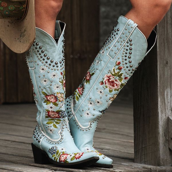 boots women mid-calf boots multicolor pu pointed toe retro floral embroidered rivets fashion street outdoor western boots 230403, Black
boots women mid-calf boots multicolor pu pointed toe retro floral embroidered rivets fashion street outdoor western boots 230403, Black