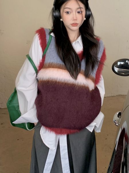 women's vests sleeveless sweater tank vintage v-neck brushed y2k fashion women's korean stripe knitted sweater tank 230403, Black;white
women's vests sleeveless sweater tank vintage v-neck brushed y2k fashion women's korean stripe knitted sweater tank 230403, Black;white