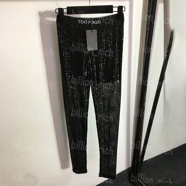 women tight pants sequin embroidered leggings alphabet webbing waist leggings 2 color, Black
women tight pants sequin embroidered leggings alphabet webbing waist leggings 2 color, Black