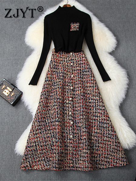 two piece dress women's fashion autumn winter 2 piece dress set female party outfits black sweater and long tweed woolen skirt suit twi, White
two piece dress women's fashion autumn winter 2 piece dress set female party outfits black sweater and long tweed woolen skirt suit twi, White