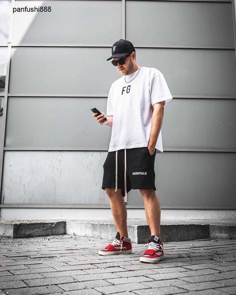 fos casual pants the correct version double line men s five piece drawstring fashion brand summer loose casual shorts production, Black
fos casual pants the correct version double line men s five piece drawstring fashion brand summer loose casual shorts production, Black