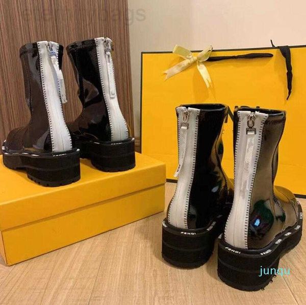 ff fend platform high-quality designer ladies riding boots 2022 winter new patent leather chunky heel ankle boots letter heightened all-matc, Black
ff fend platform high-quality designer ladies riding boots 2022 winter new patent leather chunky heel ankle boots letter heightened all-matc, Black