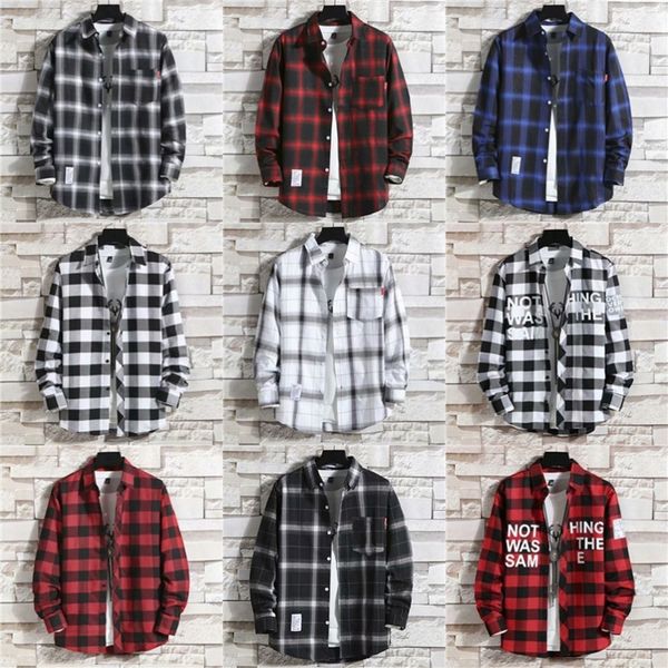 men's casual shirts spring and autumn plaid shirt men's long sleeved inch clothes thin casual all matching coat 230403, White;black
men's casual shirts spring and autumn plaid shirt men's long sleeved inch clothes thin casual all matching coat 230403, White;black