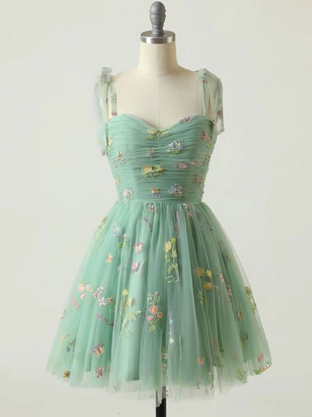 fairy green prom dress short tulle with embroidery floral applique party dresses sweetheart sleeveless zipper back, Black
fairy green prom dress short tulle with embroidery floral applique party dresses sweetheart sleeveless zipper back, Black