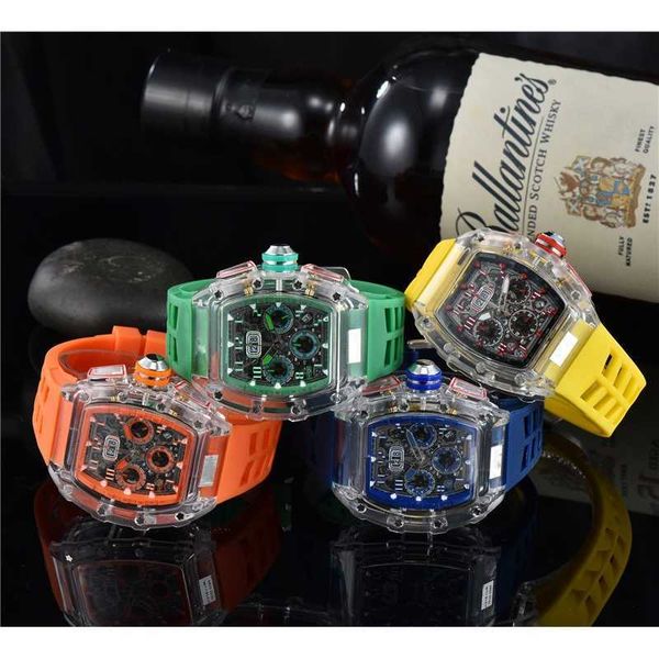 designer watch richar mens luxury sport watches fashion transparent case 45mm chronograph wristwatches silicone strap quartz men clock zj, Slivery;black
designer watch richar mens luxury sport watches fashion transparent case 45mm chronograph wristwatches silicone strap quartz men clock zj, Slivery;black