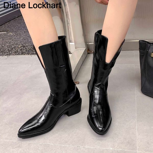 2022 women mid calf western boots cowboy pointed toe knee high pull on boots ladies fashion leather motorcycle boots botas mujer 230403, Black
2022 women mid calf western boots cowboy pointed toe knee high pull on boots ladies fashion leather motorcycle boots botas mujer 230403, Black