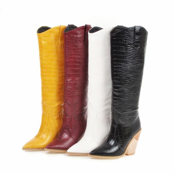 boots fashion knee high boots western cowboy boots for women long winter boots pointed toe cowgirl wedges motorcycle boots yellow red 230403, Black
boots fashion knee high boots western cowboy boots for women long winter boots pointed toe cowgirl wedges motorcycle boots yellow red 230403, Black