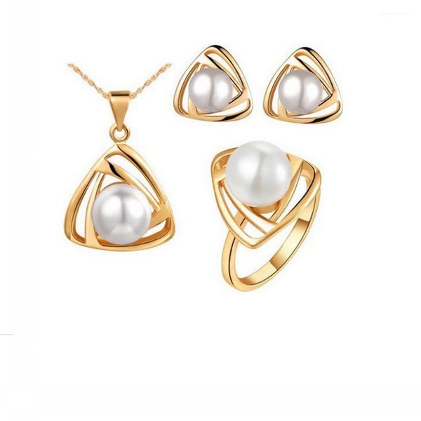 wholesale hollow triangle pendant necklace ear studs ring sets inlaid imitation pearl noble and elegant decorate adjeustable length european, Silver
wholesale hollow triangle pendant necklace ear studs ring sets inlaid imitation pearl noble and elegant decorate adjeustable length european, Silver