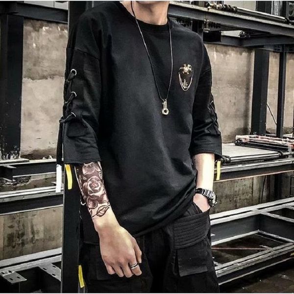 men s t shirts fashion anime t shirts summer techwear y2k streetwear hip hop bandage sleeve japanese harajuku casual men women clothes 23040, White;black
men s t shirts fashion anime t shirts summer techwear y2k streetwear hip hop bandage sleeve japanese harajuku casual men women clothes 23040, White;black