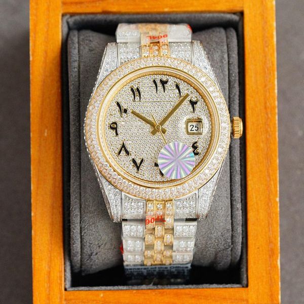 mens watch full diamond automatic mechanical watches movement 41mm business wristwatch classic bracelet wristwatches montre de luxe, Slivery;brown
mens watch full diamond automatic mechanical watches movement 41mm business wristwatch classic bracelet wristwatches montre de luxe, Slivery;brown