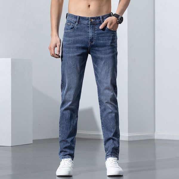 men's jeans men's stretch tight jeans spring fashion cotton trousers casual denim ultra thin pants korean street clothing pants me, Blue
men's jeans men's stretch tight jeans spring fashion cotton trousers casual denim ultra thin pants korean street clothing pants me, Blue