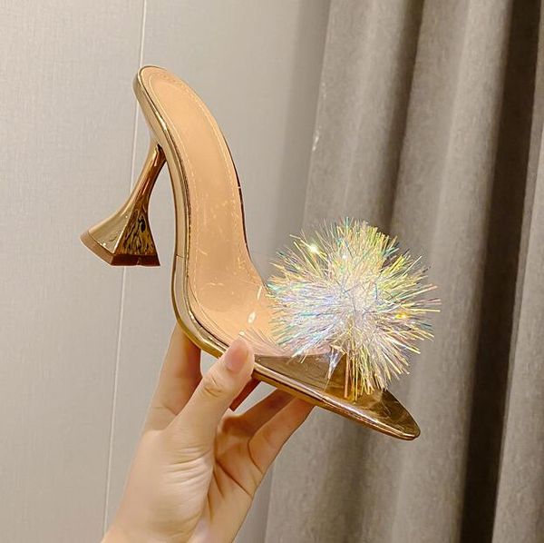 bling thin high heels women mules pumps fashion crystal pvc transparent sandals pointed toe summer party prom shoes, Black
bling thin high heels women mules pumps fashion crystal pvc transparent sandals pointed toe summer party prom shoes, Black