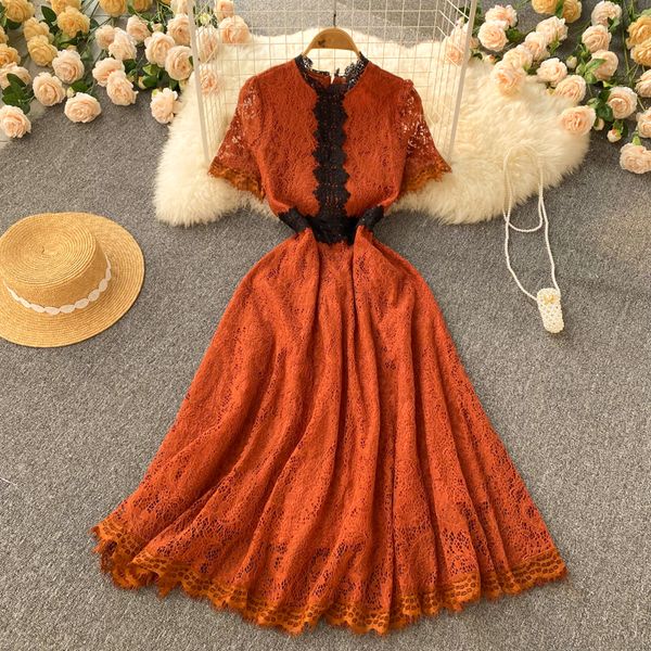 summer new design sense dress small french vintage hollow out lace embroidery dress princess fairy dress, Black;gray
summer new design sense dress small french vintage hollow out lace embroidery dress princess fairy dress, Black;gray