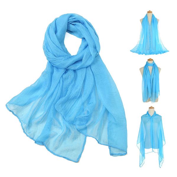 sarongs 170x70cm women solid color chiffon silk scarf ladies shawl muffler breathable beach towel neck warm scarves decoration p230323, Blue;gray
sarongs 170x70cm women solid color chiffon silk scarf ladies shawl muffler breathable beach towel neck warm scarves decoration p230323, Blue;gray