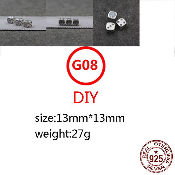 g08 s925 sterling silver diy accessories dice toys personalized fashion punk hip hop style jewelry cross flower letter shape, Black
g08 s925 sterling silver diy accessories dice toys personalized fashion punk hip hop style jewelry cross flower letter shape, Black