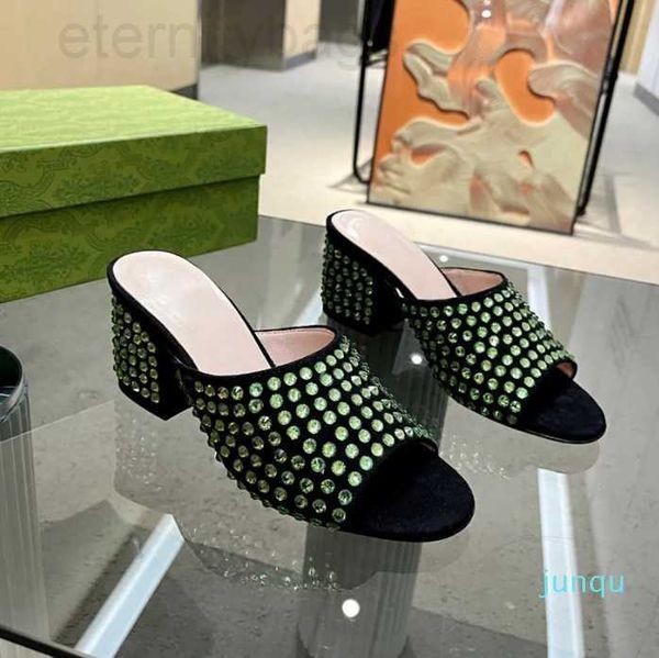 high-heeled slide women with crystals slippers block heeled slides covered heel sandals mules fashion casual party ggity, Black
high-heeled slide women with crystals slippers block heeled slides covered heel sandals mules fashion casual party ggity, Black