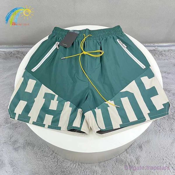 23ss men's shorts green blue black splicing rhude men women 1 1 loose inside mesh zipper pockets rhude breeches long string, White;black
23ss men's shorts green blue black splicing rhude men women 1 1 loose inside mesh zipper pockets rhude breeches long string, White;black