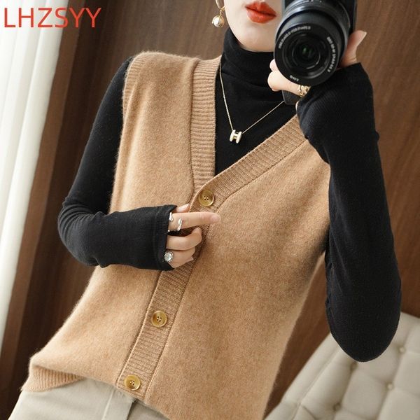women's vests lhzsy women's cardigan waist sweater wool sweater loose autumn winter warm knitted tank solid sleeveless women', Black;white
women's vests lhzsy women's cardigan waist sweater wool sweater loose autumn winter warm knitted tank solid sleeveless women', Black;white