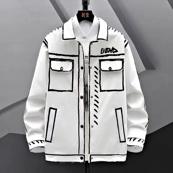 men's casual shirts spring autumn jackets korean fashion short lapel coat decoration body jacket hip hop coats men 230403, White;black
men's casual shirts spring autumn jackets korean fashion short lapel coat decoration body jacket hip hop coats men 230403, White;black