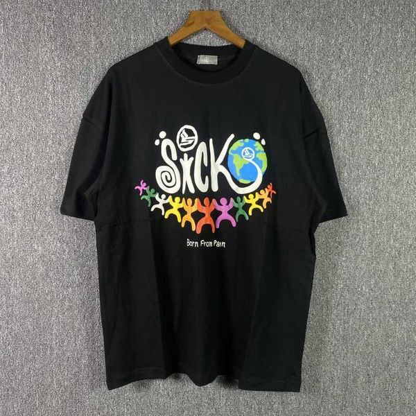 2023 ins summer american fashion sign sicko body letter earth print men's and women's loose hip hop cotton short sleeve t-shirt, White;black
2023 ins summer american fashion sign sicko body letter earth print men's and women's loose hip hop cotton short sleeve t-shirt, White;black