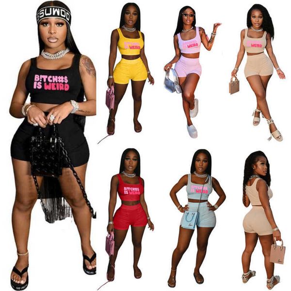designer summer womens tracksuits letter print vest shorts two piece set sports outfits, Gray
designer summer womens tracksuits letter print vest shorts two piece set sports outfits, Gray