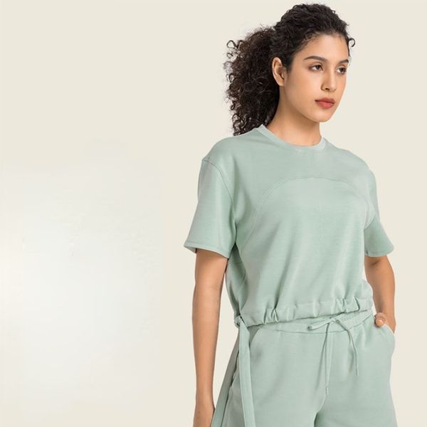 new lu fashion women's loose and soft yoga with personality tie waistband short sleeve, lu clothing, fitness half sleeve and t-shirt
new lu fashion women's loose and soft yoga with personality tie waistband short sleeve, lu clothing, fitness half sleeve and t-shirt