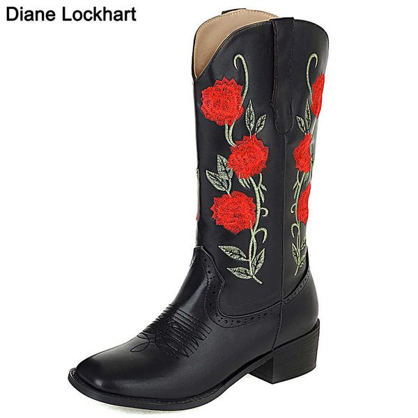 vintage womens boots rose embroidered cowboy cowgirl boots western chunky heels mid calf boots birthday gift chaussures femmes 230403, Black
vintage womens boots rose embroidered cowboy cowgirl boots western chunky heels mid calf boots birthday gift chaussures femmes 230403, Black