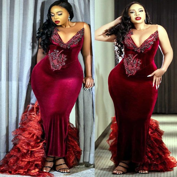2023 arabic aso ebi burgundy mermaid prom dress beaded crystals evening formal party second reception birthday engagement gowns dress robe d, Black
2023 arabic aso ebi burgundy mermaid prom dress beaded crystals evening formal party second reception birthday engagement gowns dress robe d, Black