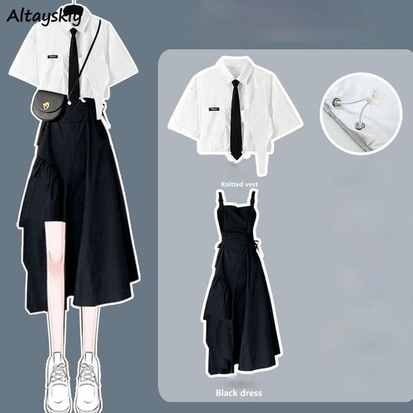 two piece dress women sets single breasted turn-down collar short sleeve shirts design asymmetrical dress summer mujer fashion 2 piece outfi, White
two piece dress women sets single breasted turn-down collar short sleeve shirts design asymmetrical dress summer mujer fashion 2 piece outfi, White