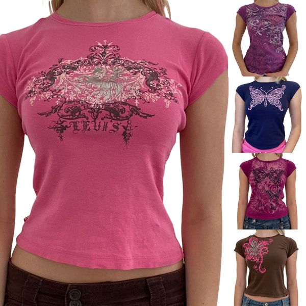 women s t shirt vintage printing t shirt women u s casual short sleeve round neck exposed navel y2k slim fit 230403, White
women s t shirt vintage printing t shirt women u s casual short sleeve round neck exposed navel y2k slim fit 230403, White