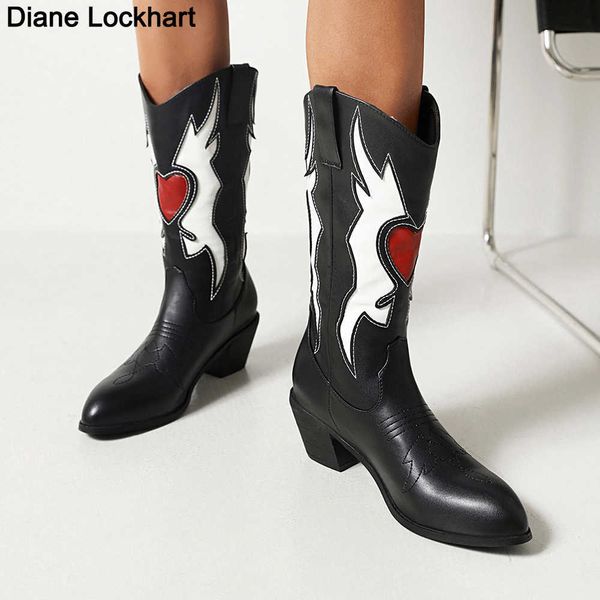 dropshipp female love heart mid calf boots for women cute cowgirls cowboy chunky heel vintage fashion punk western boots women 230403, Black
dropshipp female love heart mid calf boots for women cute cowgirls cowboy chunky heel vintage fashion punk western boots women 230403, Black