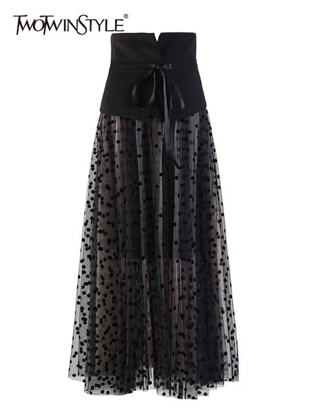 skirts twowinstyle polka dotted mesh skirt women's high waist panel work strap lace up midi skirt women's summer fashion 230403, Black
skirts twowinstyle polka dotted mesh skirt women's high waist panel work strap lace up midi skirt women's summer fashion 230403, Black
