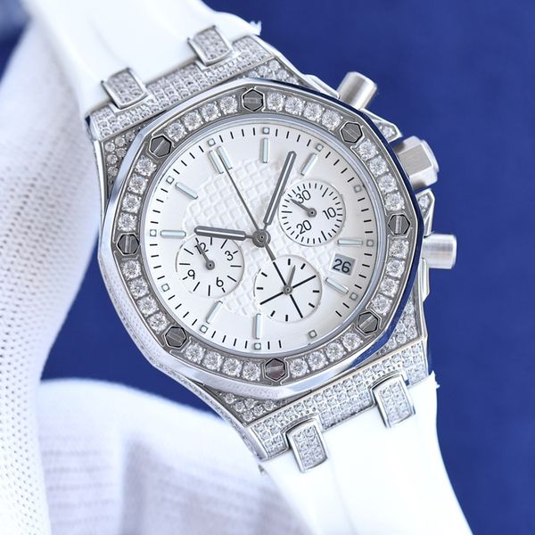 7 types silver iced out watch mens luxury diamonds watches 37mm size japan quartz movement with chronograph function swatch luminous montre, Slivery;brown
7 types silver iced out watch mens luxury diamonds watches 37mm size japan quartz movement with chronograph function swatch luminous montre, Slivery;brown