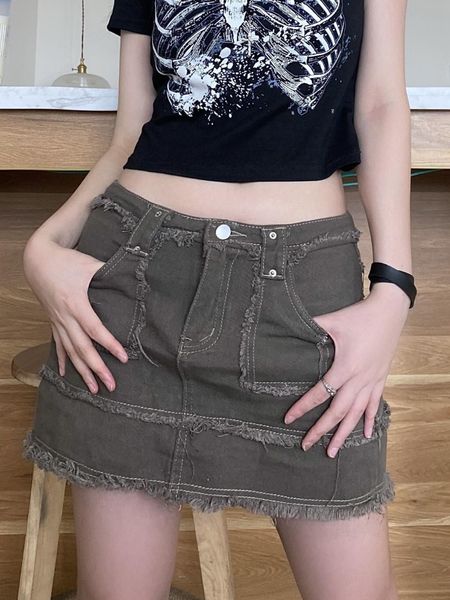 skirts houzhou vintage distressed patchwork denim mini skirt women's summer apron y2k drop a-line jeans punk street apparel 230403, Black
skirts houzhou vintage distressed patchwork denim mini skirt women's summer apron y2k drop a-line jeans punk street apparel 230403, Black