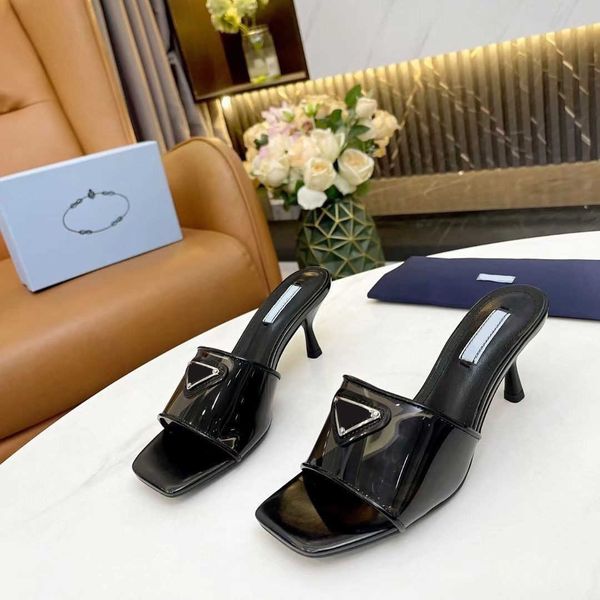 summer spring popular women's slippers heel height 6.5cm imported transparent pvc soft breathable square head sandals full set bag box, Black
summer spring popular women's slippers heel height 6.5cm imported transparent pvc soft breathable square head sandals full set bag box, Black