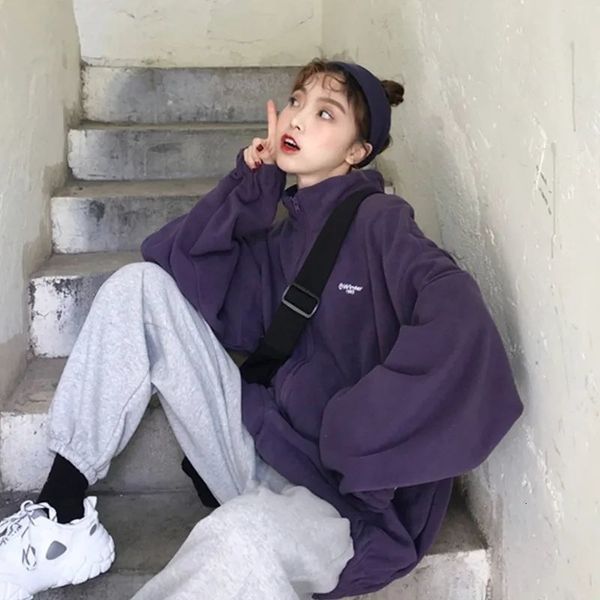women's leather faux deeptown harajuku fleece jacket korean streetwear vintage oversized y2k female zip up cardigan casual fashion autu, Black
women's leather faux deeptown harajuku fleece jacket korean streetwear vintage oversized y2k female zip up cardigan casual fashion autu, Black