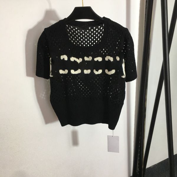 312 l 2023 milan runway autumn womens sweater short sleeve crew neck white beads womens qian, White;black
312 l 2023 milan runway autumn womens sweater short sleeve crew neck white beads womens qian, White;black